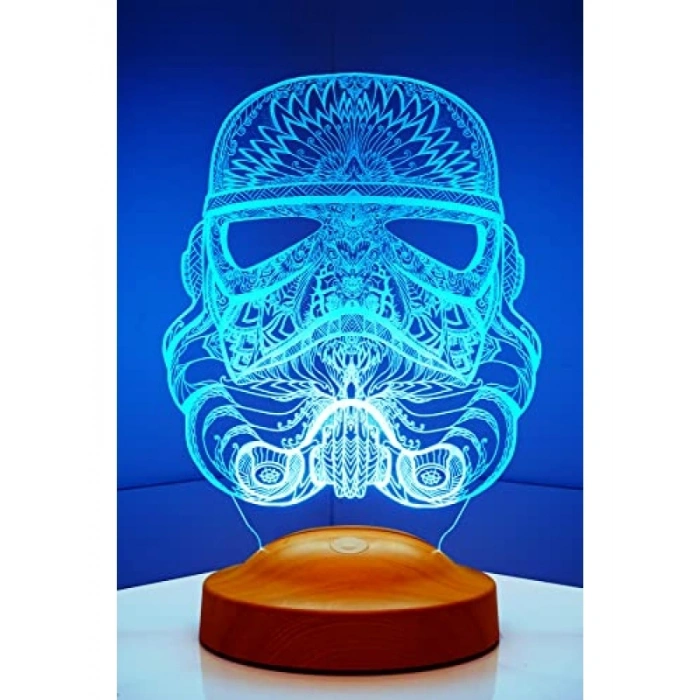 3D Stormtrooper Temalı 3 Boyutlu LED Lamba