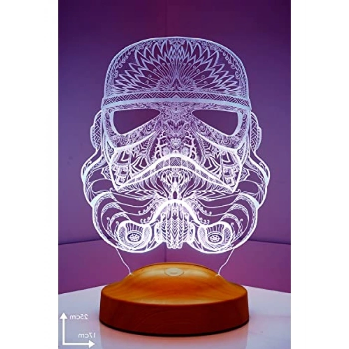 3D Stormtrooper Temalı 3 Boyutlu LED Lamba