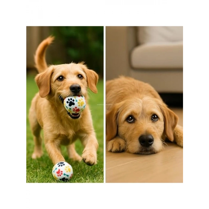 3’lü Kauçuk Tenis Topu Seti, Orta Irk Köpekler İçin Dayanıklı