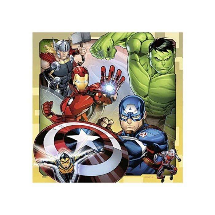 3x49 Parça Eğlenceli Yapboz Seti - Avengers Temalı