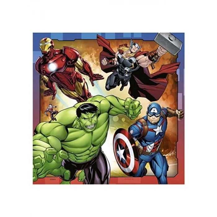3x49 Parça Eğlenceli Yapboz Seti - Avengers Temalı