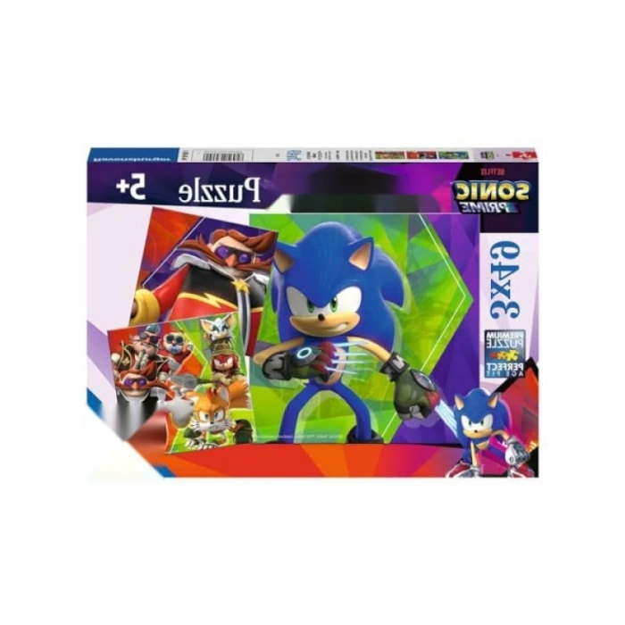 3x49 Parça Sonic Çocuk Puzzle Seti