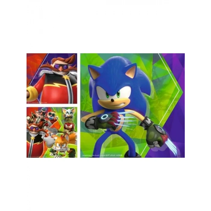 3x49 Parça Sonic Çocuk Puzzle Seti