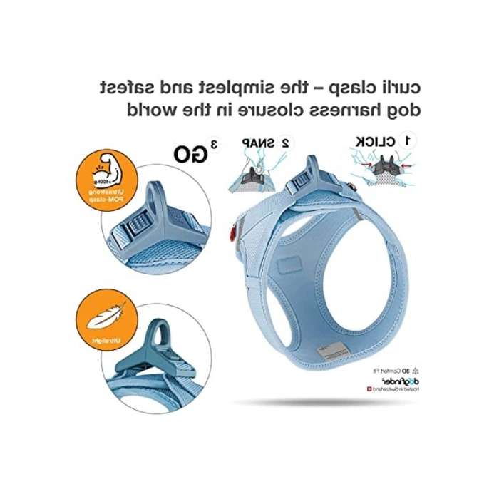 3XS Beden Hava Geçirgen Köpek Göğüs Tasması, Skyblue