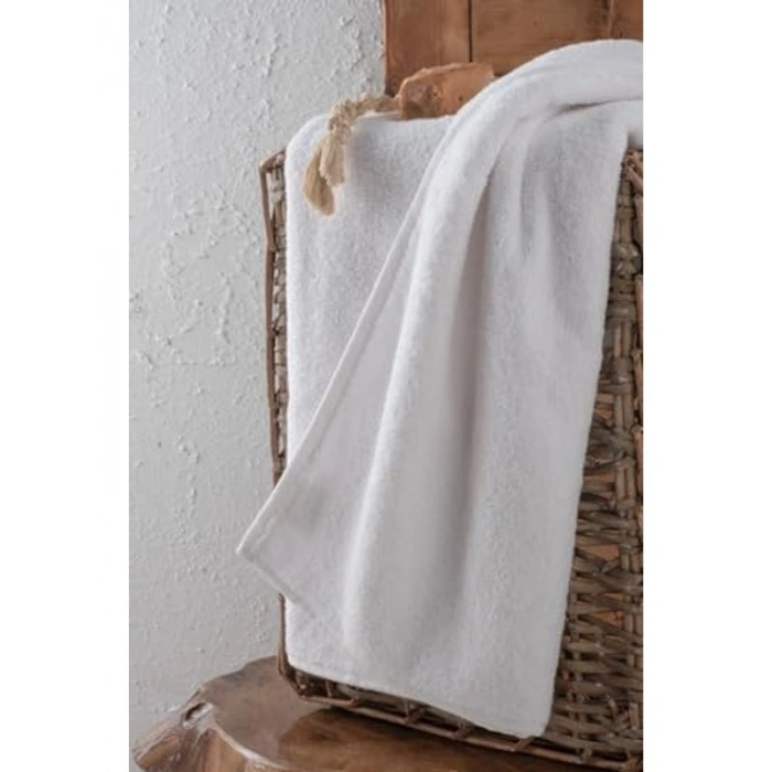 4 Adet 50x90 cm Beyaz Banyo Havlusu, %100 Pamuk Kalın