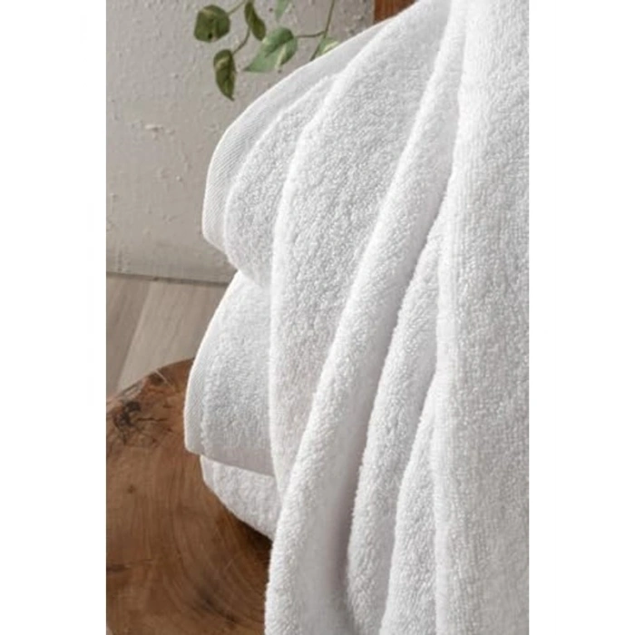 4 Adet 50x90 cm Beyaz Banyo Havlusu, %100 Pamuk Kalın