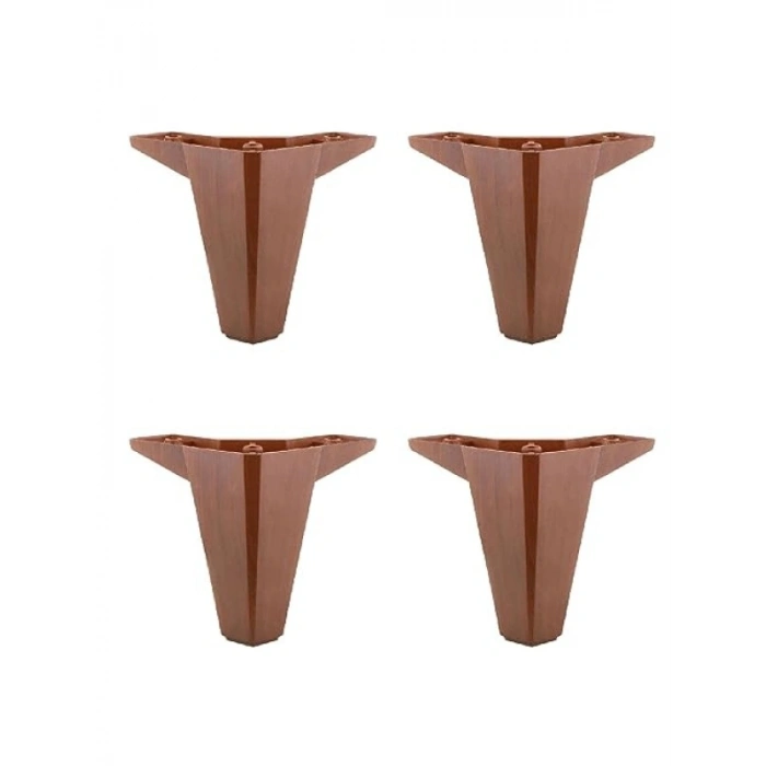 4 Adet Ahşap Desenli Koltuk Ayağı - 12 cm