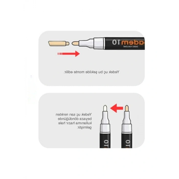 4 Adet Beyaz Derz Kalemi - Hızlı Kuruyan Su Bazlı