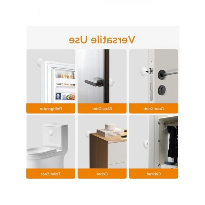 4 Adet Kendinden Yapışkanlı Silikon Kapı Tamponu, Beyaz