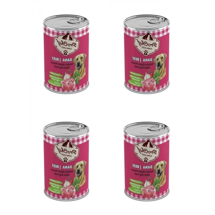 4 Adet Konserve Yaş Mama, Dana Etli & Tahılsız, 415 Gr