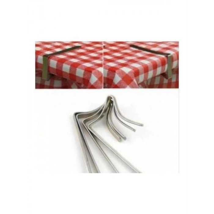 4 Adet Paslanmaz Metal Masa Örtü Kıskacı