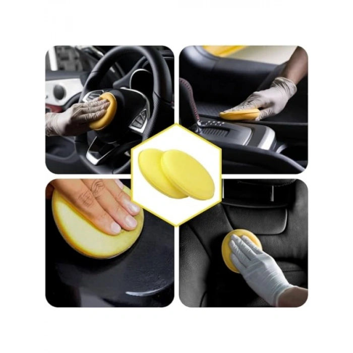 4 Adet Pasta Cila Wax Pedi Süngeri, Araç Temizleme Aplikatörü