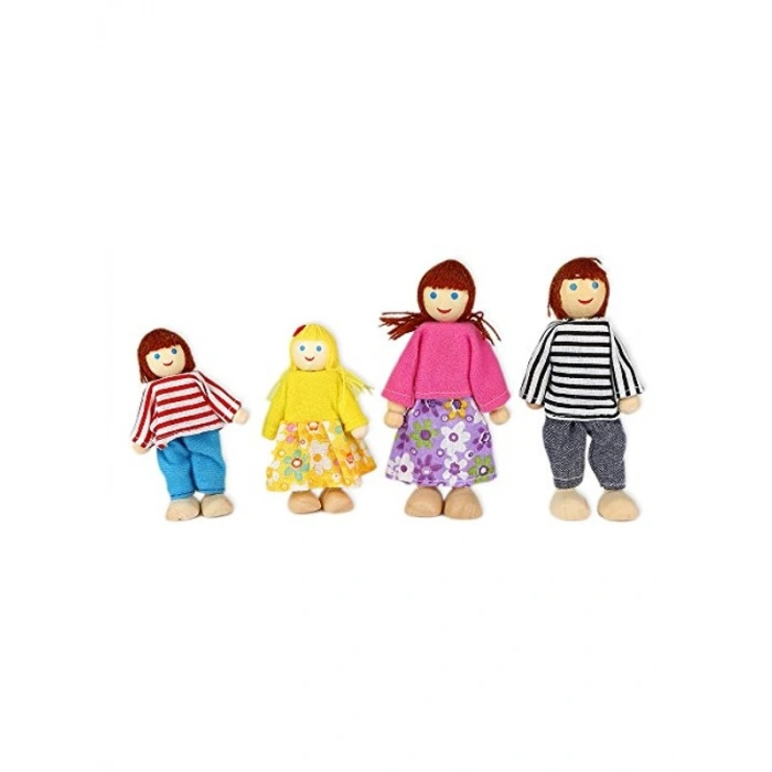 4 Adet Poseable Bebek Aile Seti, Çocuklar için Rol Oynama