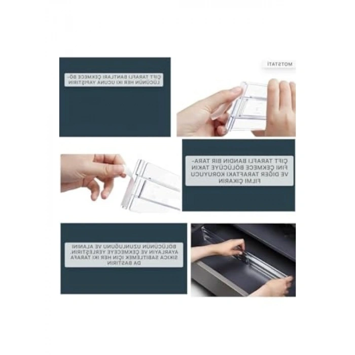 4 Adet Şeffaf Teleskopik Çekmece Bölücü Organizer