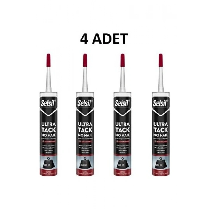 4 Adet Selsil Ultra Tack Beyaz Silikon 290 ml