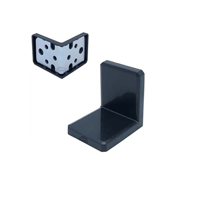 4 Adet Siyah Dekoratif Dolap Askı Elemanı - Deprem Sabitleme Seti