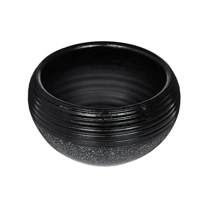 4 Ayaklı Siyah Granit Küp Saksı