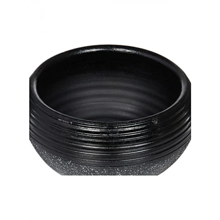 4 Ayaklı Siyah Granit Küp Saksı