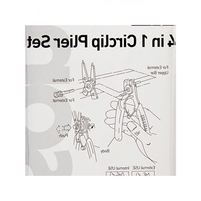 4 Başlı Segman Pensesi Seti - İç ve Dış Çemberler için