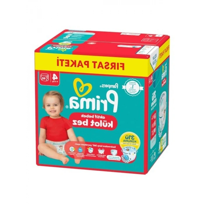 4 Beden 62 Adet Kapamalı Külot Bebek Bezi