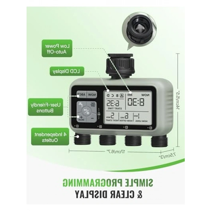 4 Bölgeli Programlanabilir Bahçe Yağmurlama Zamanlayıcı