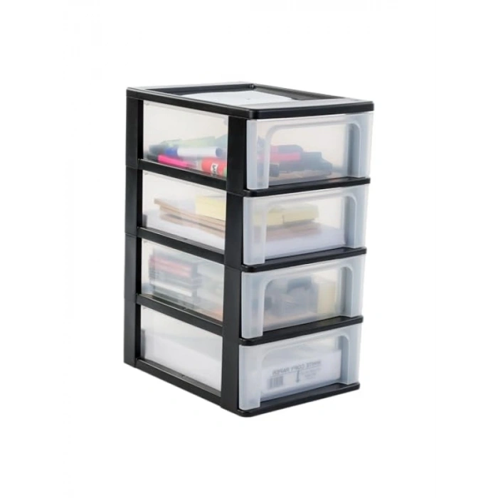 4 Çekmeceli Şeffaf Ofis Düzenleyici Dolap