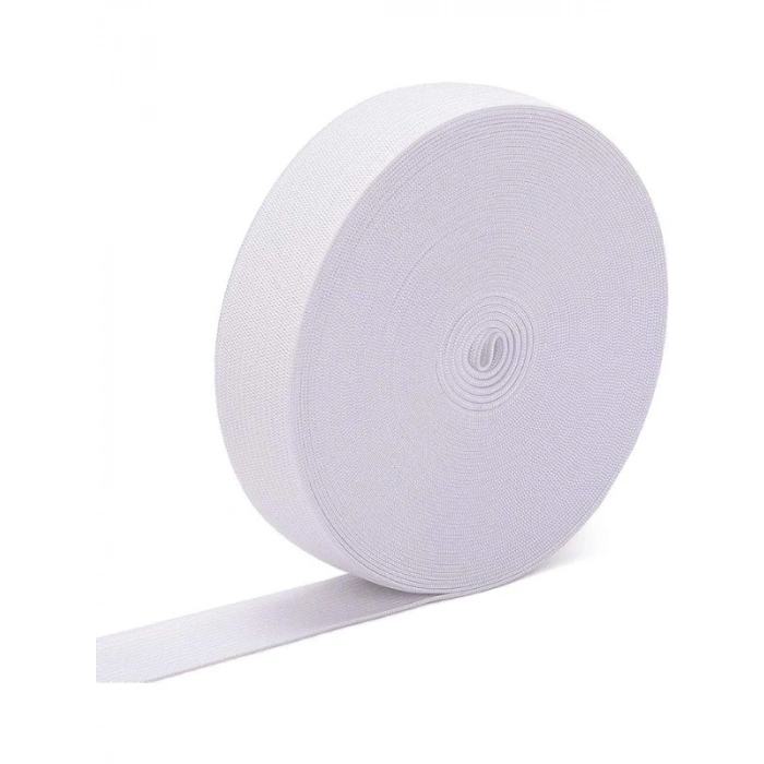 4 cm Genişlikte 25 Metre Beyaz Elastik Lastik Bant