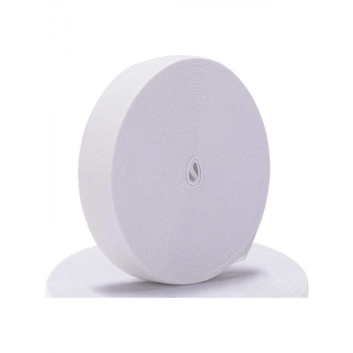 4 cm Genişlikte 25 Metre Beyaz Elastik Lastik Bant