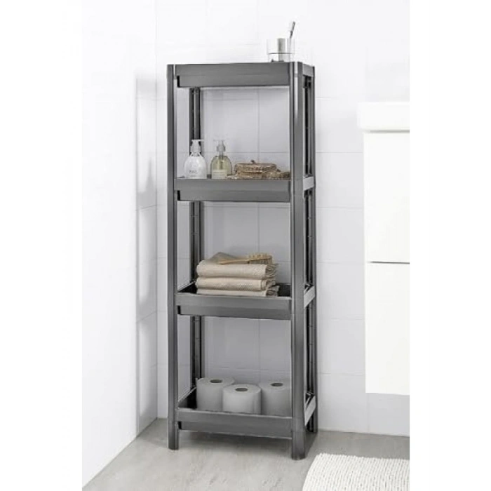 4 Katlı Geçmeli Plastik Organizer - Banyo ve Mutfak İçin