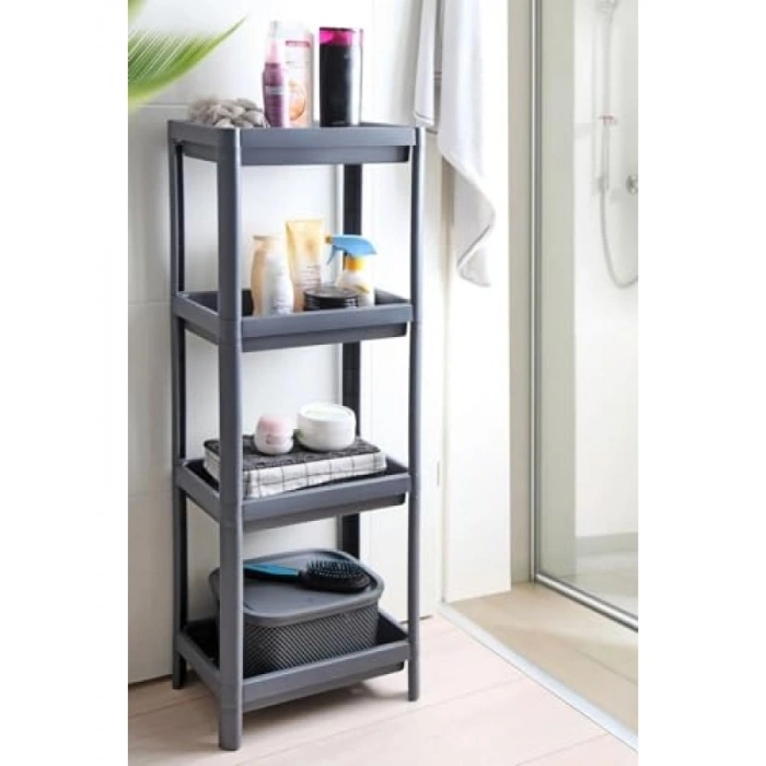 4 Katlı Geçmeli Plastik Organizer - Banyo ve Mutfak İçin