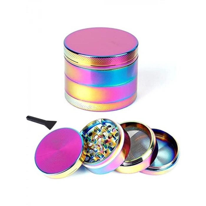 4 Katmanlı Mıknatıslı Herbal Grinder, Renkli Tasarım