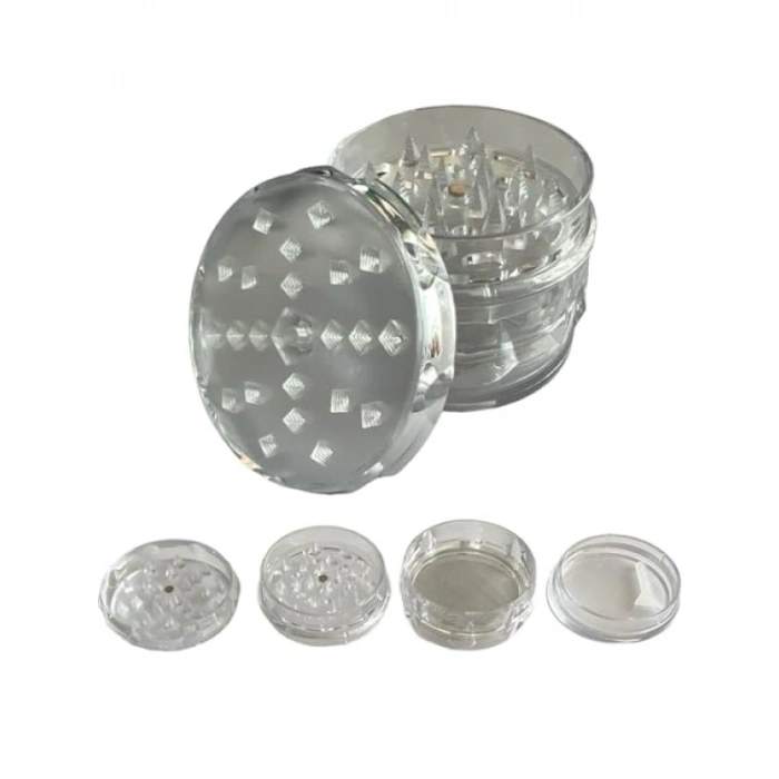 4 Katmanlı Şeffaf Plastik Baharat Öğütücü (60MM)