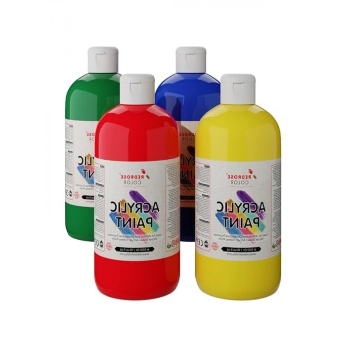 4lü Akrilik Boya Seti - Ana Renkler, 500 gr