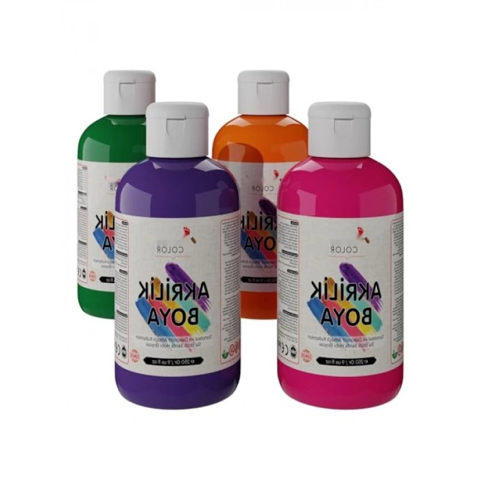 4lü Akrilik Boya Seti - Dayanıklı ve Canlı Renkler