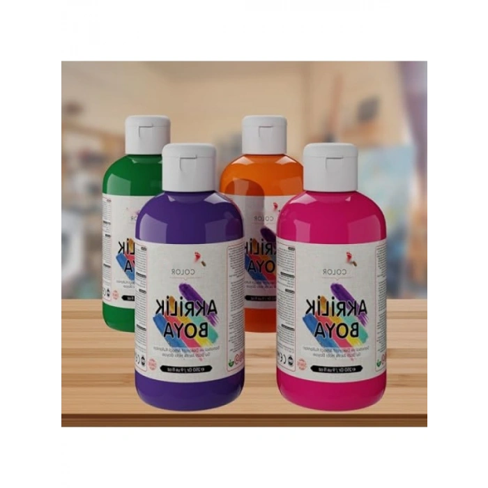 4lü Akrilik Boya Seti - Dayanıklı ve Canlı Renkler