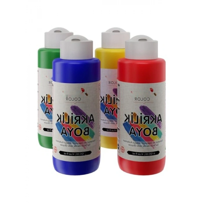 4lü Ana Renk Akrilik Boya Seti - 120 ml
