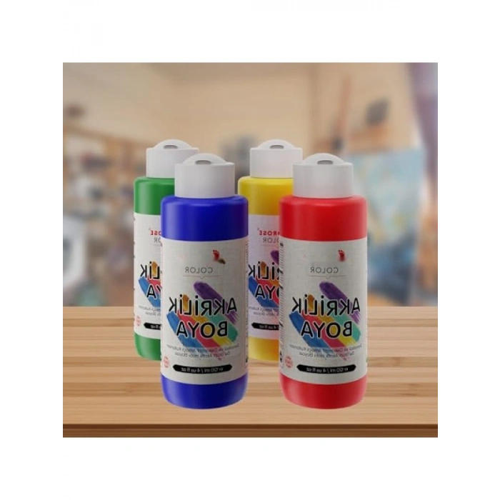 4lü Ana Renk Akrilik Boya Seti - 120 ml