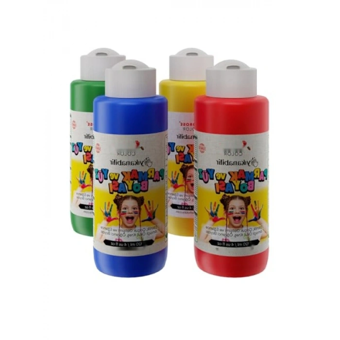 4lü Ana Renkler Parmak Boyası Seti