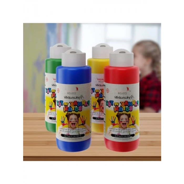 4lü Ana Renkler Parmak Boyası Seti