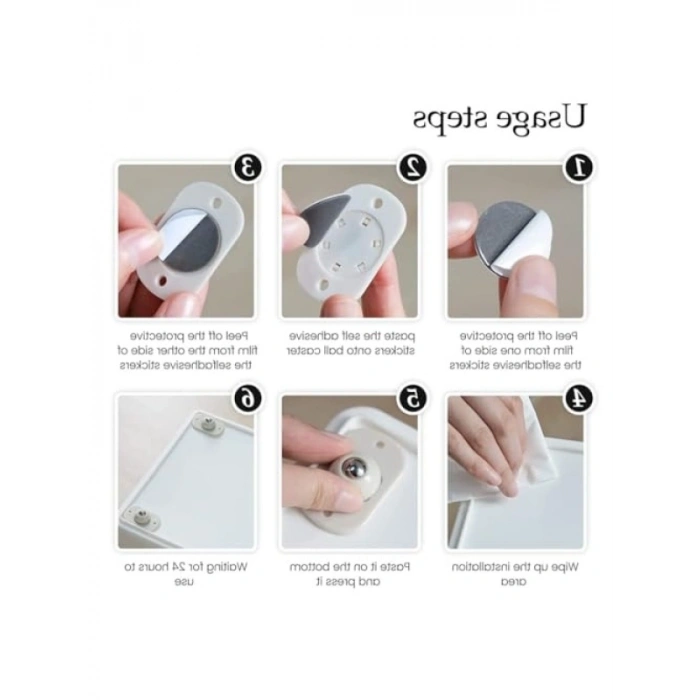 4lü Bilyeli Eşya Kaydırma Aparatı, Mini Tekerlek Seti