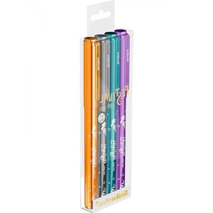 4lü Blister Vivid Renkli Jel Kalem, 0.7 mm