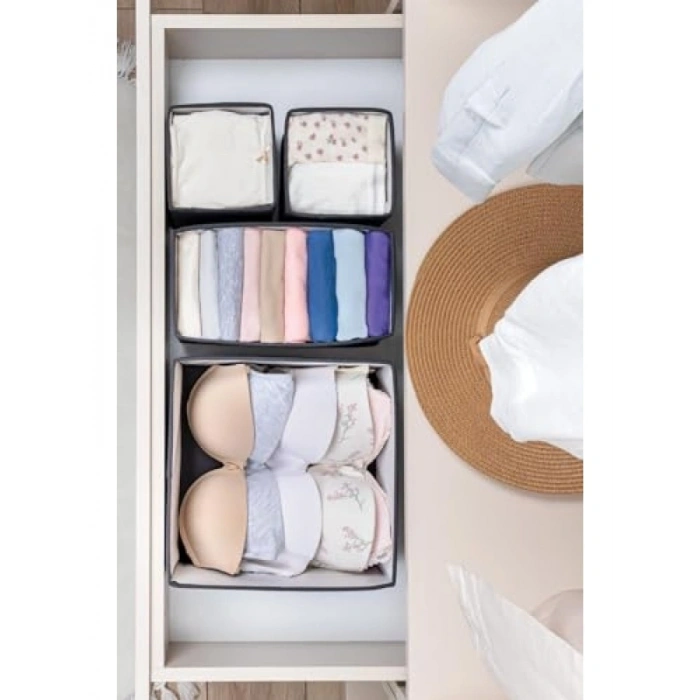 4lü Çekmece Düzenleyici Kutu - Antrasit Renk, Pratik Kullanım