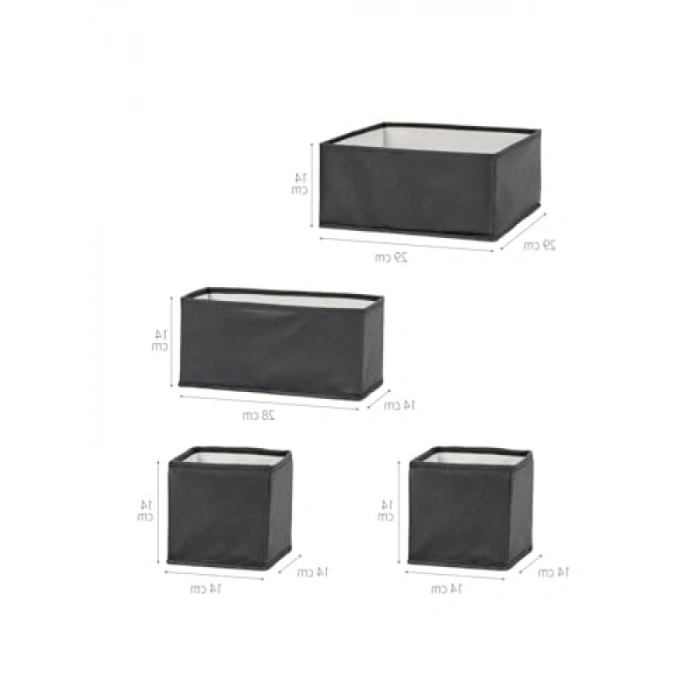 4lü Çekmece Düzenleyici Kutu - Antrasit Renk, Pratik Kullanım