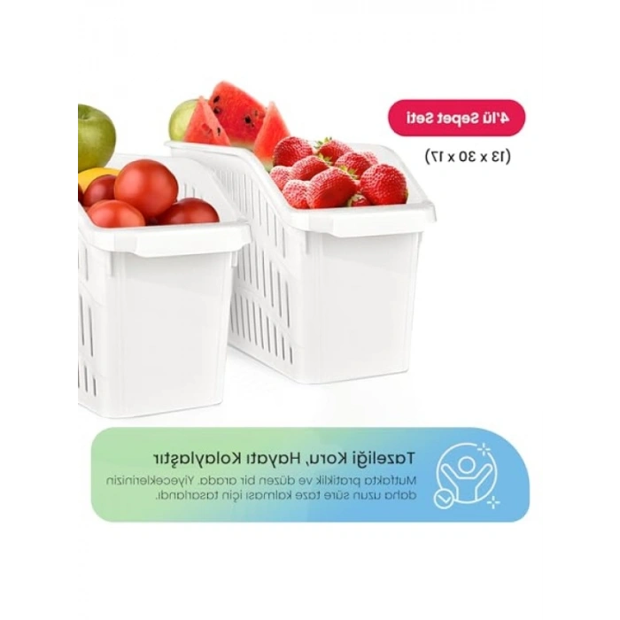 4lü Dar Buzdolabı Düzenleyici Set - Hava Alan Kanallı