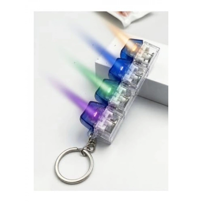 4lü Fidget Oyuncak Seti: RGB Işıklı Stres Atma Anahtarlığı
