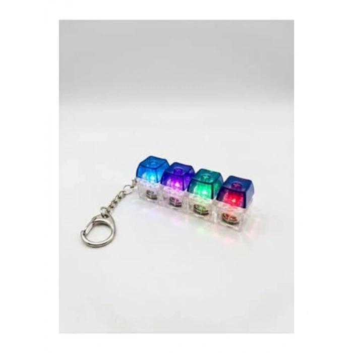 4lü Fidget Oyuncak Seti: RGB Işıklı Stres Atma Anahtarlığı