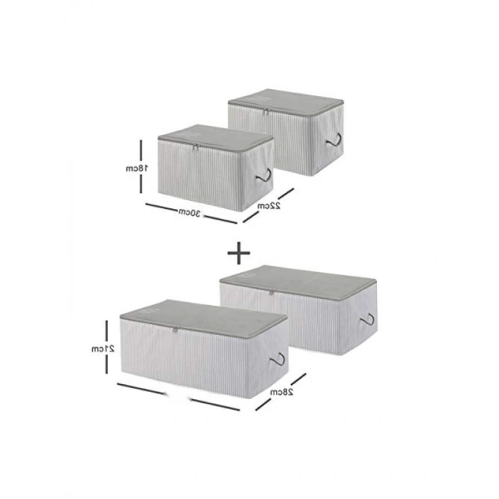 4lü Gri Renk Hurç Seti - Düzenli Evler İçin
