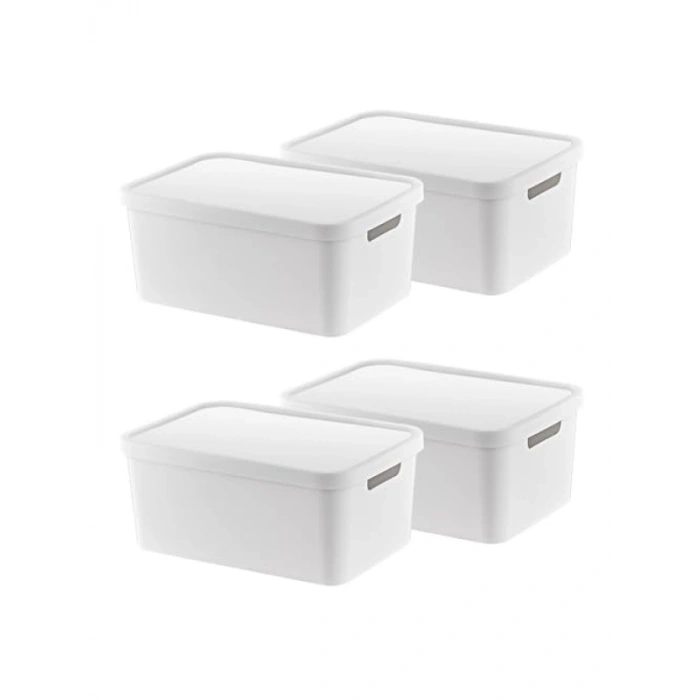 4lü Kapaklı Kutu Seti - 4,5 LT Kapasite