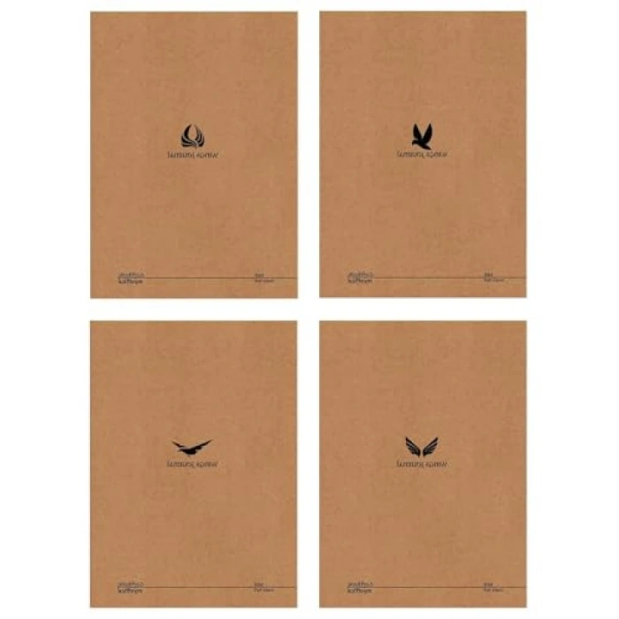 4lü Kareli Defter Seti - Kraft Kapak, A6, 288 Sayfa