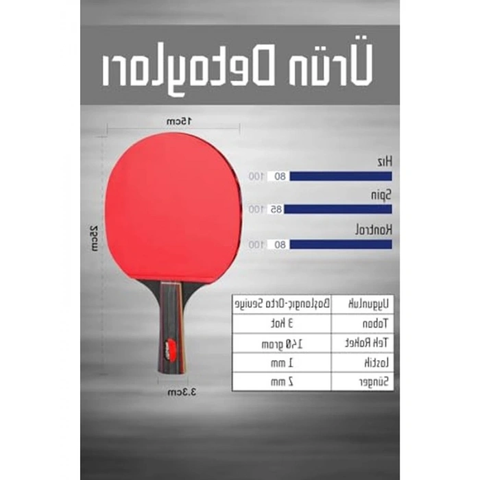 4lü Masa Tenisi Raketi Seti, Top ve Raket ile Birlikte
